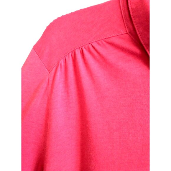 J. Jill Tunic Top Button Up Cotton Modal Knit Gathered Back Waist Hot Pink - XL - Picture 5 of 9